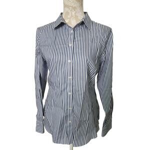 Brooks Brothers Blue White Stripe Cotton Button Up 12